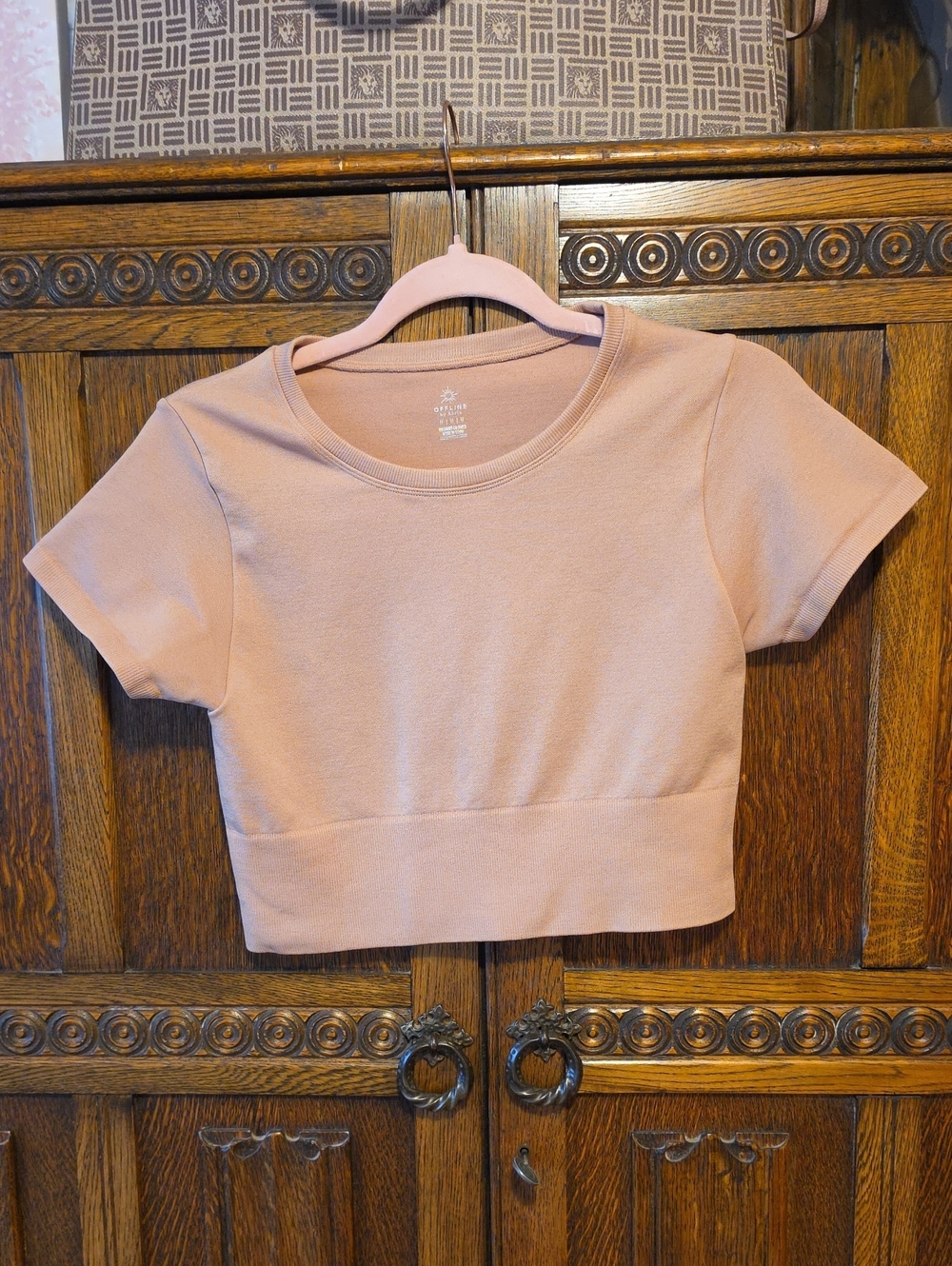 Short Sleeve Cropped Tee in Dusty Rose
